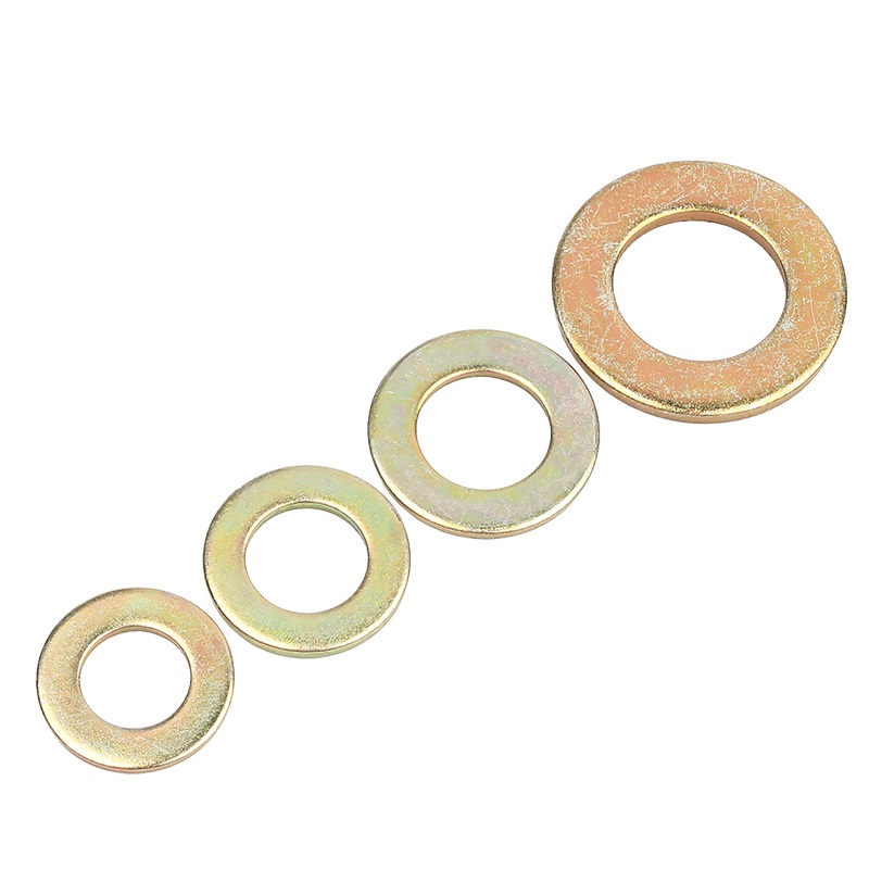 Rondelles plates en acier zingu&eacute; jaune DIN125