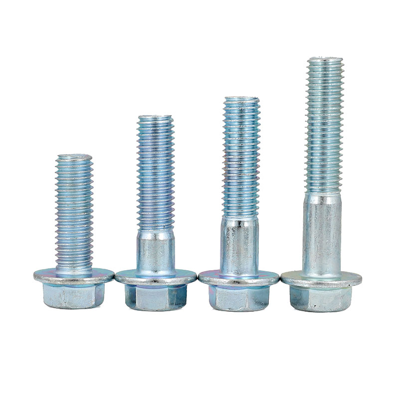 Pernos de brida chapados en zinc blanco azul de alta resistencia DIN6921