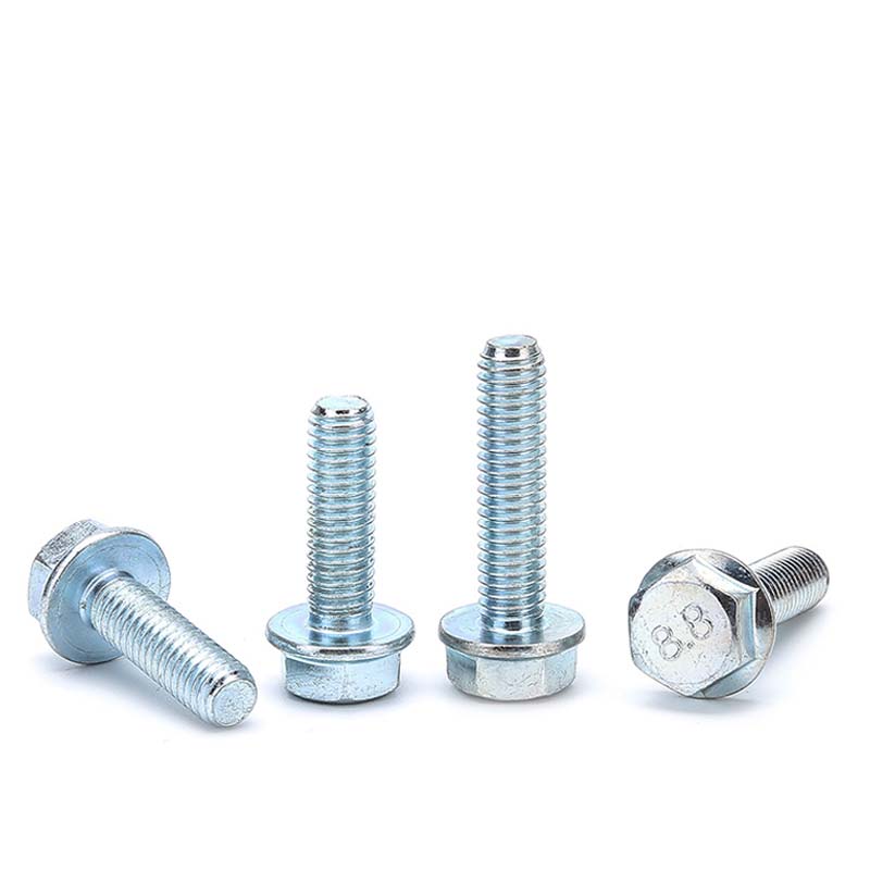 Pernos de brida chapados en zinc blanco azul de alta resistencia DIN6921