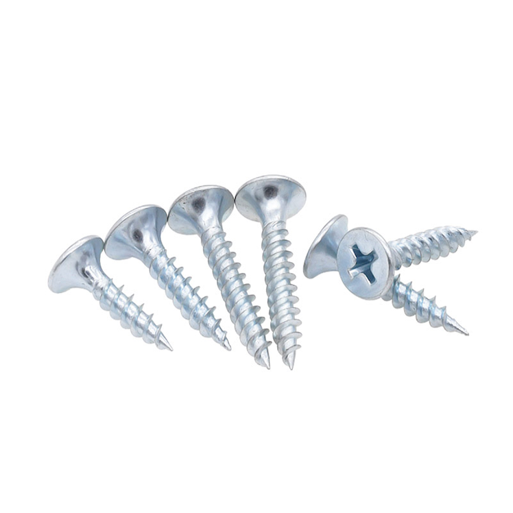 Vis de cloisons s&egrave;ches en zinc bleu blanc din18182