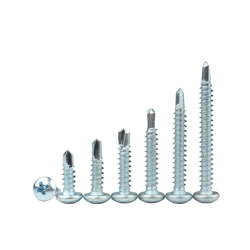 Vis de forage &agrave; t&ecirc;te de casserole &agrave; casserole en zinc blanc bleu