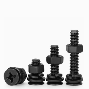 Conjunto de parafusos de m&aacute;quina com cabe&ccedil;a Phillips escareada preta