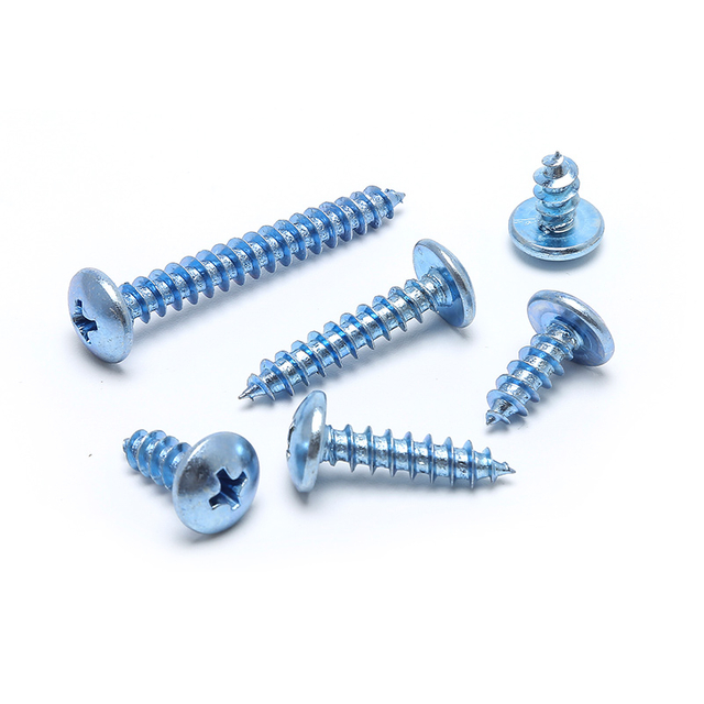 Tornillos autorroscantes de cabeza plana chapados en zinc blanco azul