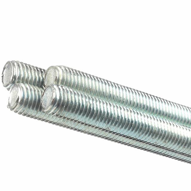 Varillas roscadas plateadas con zinc azul blanco de acero de alta resistencia DIN975 DIN976 