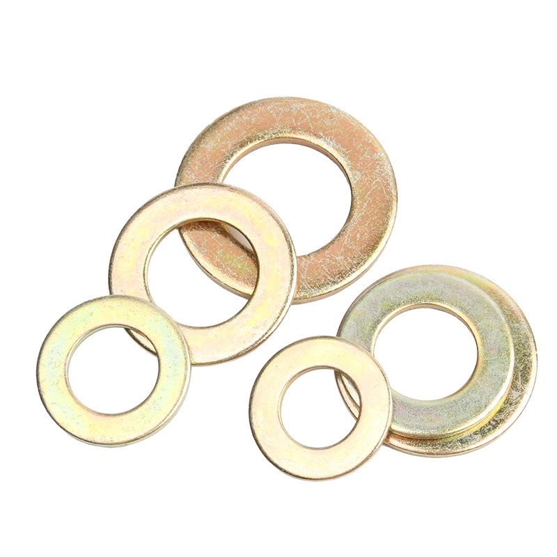Rondelles plates en acier zingu&eacute; jaune DIN125