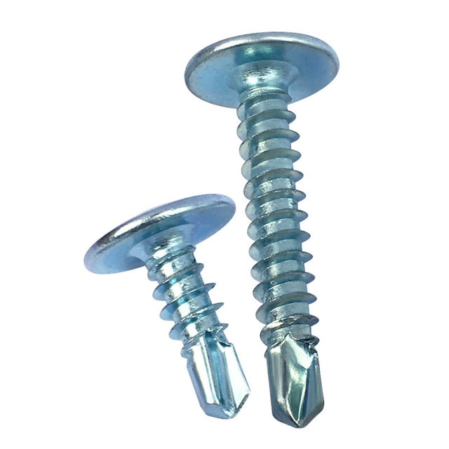 Tornillos principales planos grandes plateados cinc blanco azul del Self Drillng del tornillo del taladro
