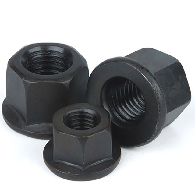 &Eacute;crous &agrave; bride hexagonale en acier haute r&eacute;sistance &agrave; oxyde noir DIN6923