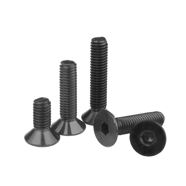 Tornillo de cabeza hueca plana negro DIN7991