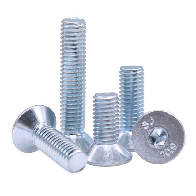 A cabe&ccedil;a plana chapeada zinco azul branco galvanizado DIN7991 CSK encanta os parafusos de soquete
